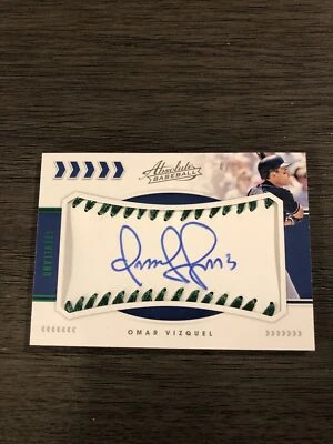 2020 Panini Absolute Baseball-Omar Vizquel Sweet Spot Green Auto #4/5-Mint - Image 1 of 2