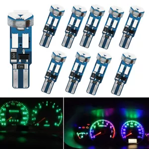 10Pcs T5 LED Bulbs W3W W1.2W Auto Lamp Car Dashboard Instrument Panel Light 12V - Picture 1 of 18