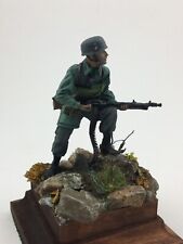 Painted German metal toy soldier 54 mm, Paratrooper machine gunner, World War II