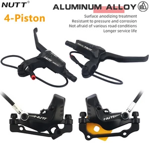 NUTT E-Bike Hydraulic Disc Brake 4-Piston Power-Off Electric Scooter Brake 2-PIN - Picture 1 of 16