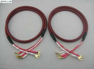 S01Bw(C) (2m 6.5ft)---Pair HIFI Canare Bi-Wire Speaker Audio Cable 2 to 4 Spades - Picture 1 of 3