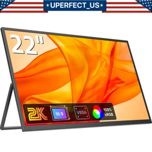 UPERFECT 22.0" Ultra Slim HDR Portable Monitor IPS 2K QHD For Raspberry PI Used - Picture 1 of 24