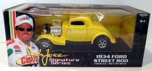 Ertl 1/18 Scale Diecast 32891 1934 Ford Street Rod Yellow John Force Series - Picture 1 of 6