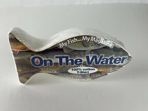 New Men's On the Water 100% Cotton White T-Shirt Size Large - Picture 1 of 2