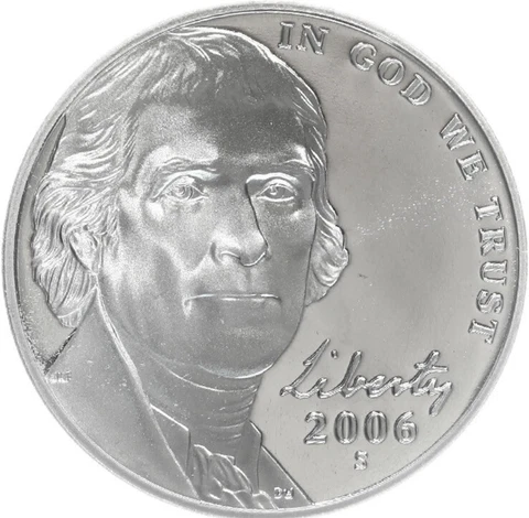 2006-S Jefferson Nickel Gem Deep Cameo Proof Coin Free Shipping 3150 Cover