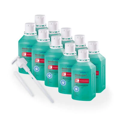 Schülke Desderman Händedesinfektion Desinfektionsmittel 10x 500ml + Pumpe