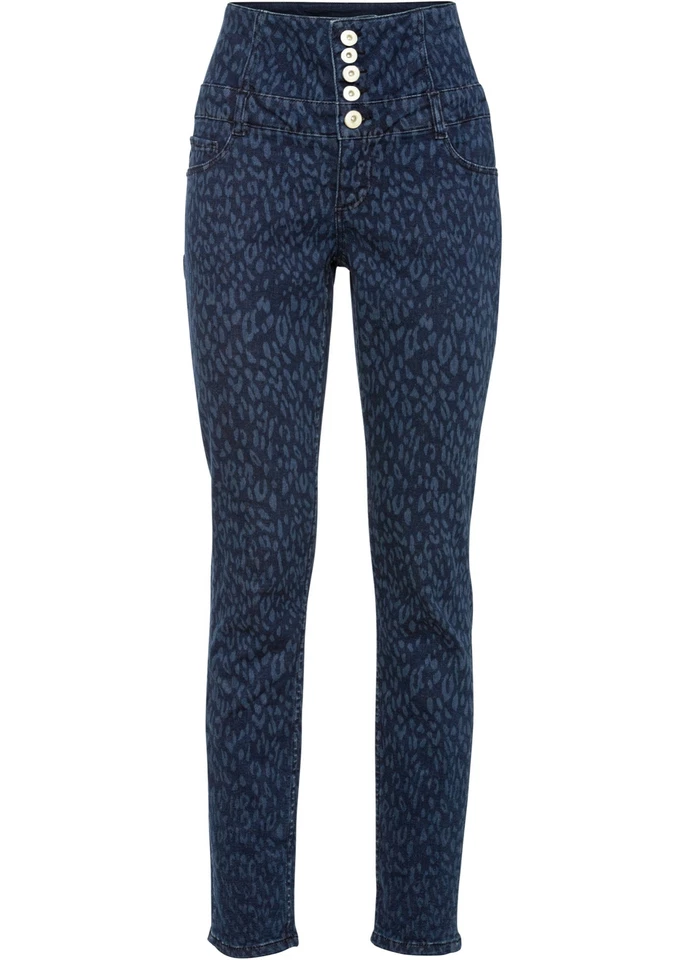 Rainbow Ladies Skinny Jeans Trousers High Waist Leo Print Dark 34 911979 - Image 1 of 1