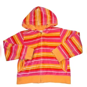 Gymboree retro Pink and orange velour striped jacket size 8 - Picture 1 of 6
