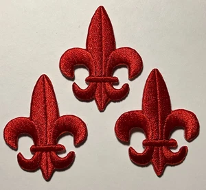 Fleur De Lis patch fleur de lis patch lot of 3 iron or sew on 1.75" tall - Picture 1 of 5