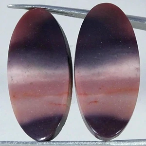 24.50Cts Natural Royal Polygram Jasper Pair Oval Cabochon Gemstone 13X28X4MM - Picture 1 of 4