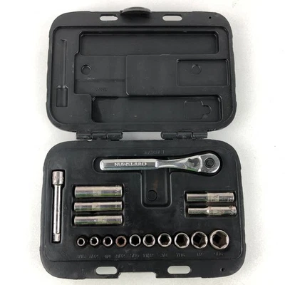 Craftsman USA 17Pc 1/4"Dr 6Pt Socket Set SAE 3/16-9/16" Ratchet 34862 Laser Etch - Image 1 of 4