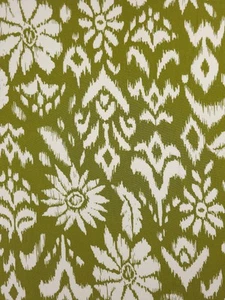 Deep Lime Damask Floral Viscose Crepe Fabric - Picture 1 of 4