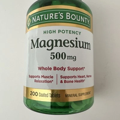 Магний, здоровье костей и мышц, поддержка всего тела, таблетки, 500 мг, 200 карат-США - Изображение 1 из 4
