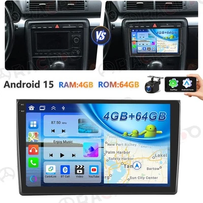 Radio estéreo GPS para coche 4+64 GB para Audi A4 B6 B7 RS4 2002-2008 Carplay Android 15.0 Foto 1 de 4