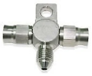 Aeroflow AF328-03-03 Stainless -3AN Tee with Mount Teflon Ends with -3AN On Side - Picture 1 of 4