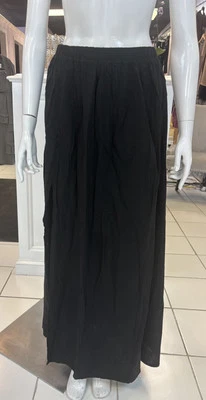 ASOS Design Size 14 Black Maxi Boho 100% Cotton Gauze Pull On Boho Skirt - Image 1 of 4