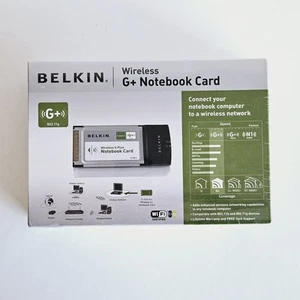 Belkin Wireless G+ Notebook Card 802.11g 32-bit Card Bus - New & Sealed - Afbeelding 1 van 3