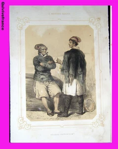 Litho "La Normandie illustrée" Pêcheurs Dieppois (Seine Inf.) - Signé Lalaisse - Picture 1 of 1