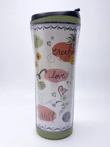 Starbucks Coffee 2007 16oz Spring Inspire Travel Tumbler Green White Love Rare - Picture 1 of 5