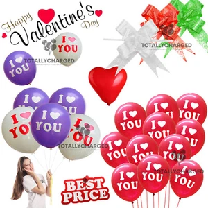 100 ROT & WEISS HERZFORM LIEBESBALLONS Hochzeit Party Valentinstag Vatertag UK - Bild 1 von 40
