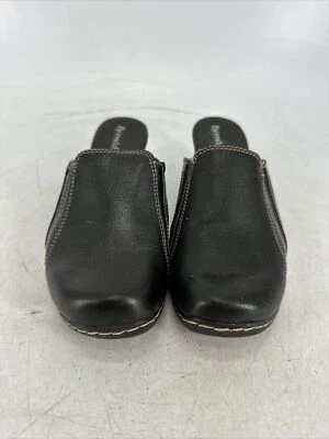 Zuecos profesionales de enfermera de cuero negro Bjorndal para mujer zapatos sin cordones de cuña 8,5 M Foto 1 de 4