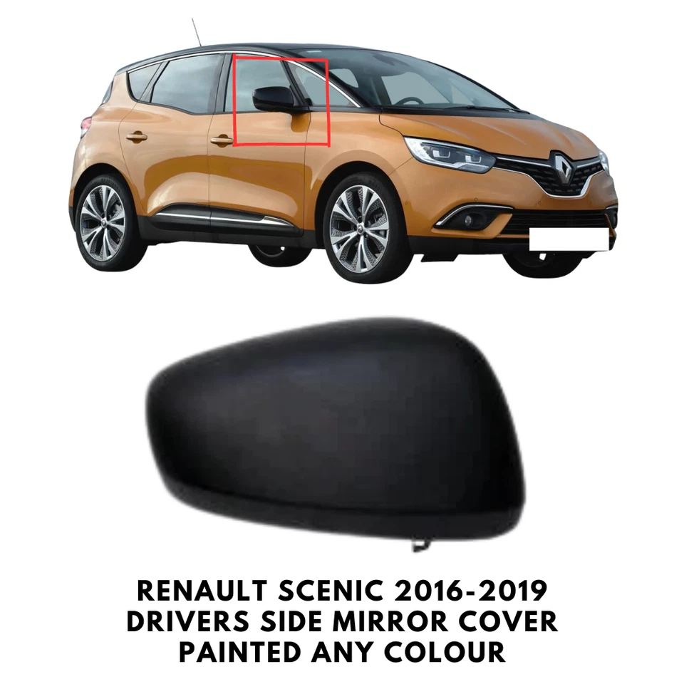 Tapa cubierta espejo de ala de puerta pintada para Renault Scenic 2016-2019 lado del conductor Foto 1 de 4