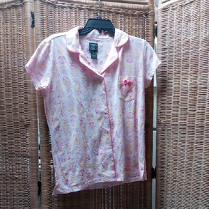 Laura Ashley Women's Size Small Lounge Pajama Sleep Shirt Pink Pineapple NWT - Picture 1 of 7