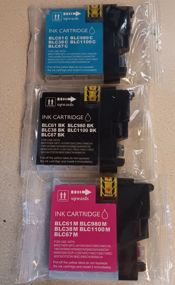 4 Pack LC61 XL Ink cartridge For Brother MFC-290C 295CN 495CW 490CW J615W - Image 1 of 1