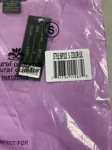 SMALL Medical Nursing Scrub Full Set Unisex Men Women Uniform LILAC - Picture 1 of 2