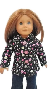 Chaqueta de primavera para muñecas American Girl 18" Ropa para muñecas Rosa Blanco estampado de flores - Imagen 1 de 6