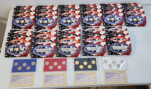 1999 - 2009 STATE QUARTER A COMPLETE SET PHILADELPHIA, DENVER, GOLD AND PLATINUM Cover