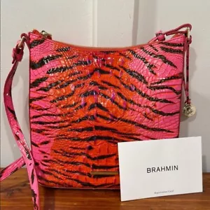 NEW Brahmin Katie Pink Feline Ombre Melbourne Crossbody - Picture 1 of 16