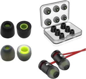 NEW 12Pcs Silicone Earbud & Memory Foam Tips for 5mm-7mm Inner Diameter Earphone - Picture 1 of 6