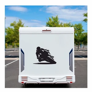 Adesivo Moto Racer Camper, Rimorchio Colore, Misura, Variante a Scelta. - Foto 1 di 13