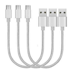 Short Micro USB to USB Fast Charger Cable Cords, High Speed Data and Charging... - Picture 1 of 1