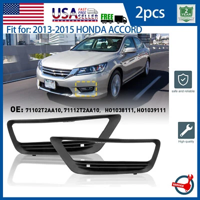 Cubierta antiniebla delantera moldeada negra 2 piezas para Honda Accord sedán 2013 2014 2015 Foto 1 de 4