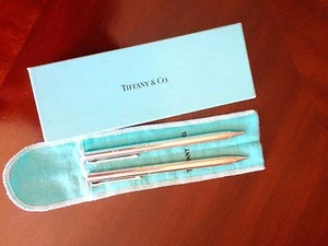 AUTHENTIC TIFFANY & CO COMPANY SILVER PEN AND PENCIL SET - Picture 1 of 3