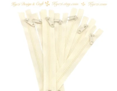 10 - 25 pc Long Pull Nylon Zippers, Handbag Purse Zippers - 12,14,16,18,24 inch - Image 1 of 3