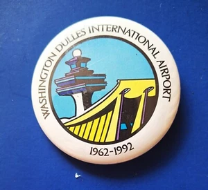 Washington Dulles International Airport Metal Button 2 1/4in diameter Badges Pin - Picture 1 of 2