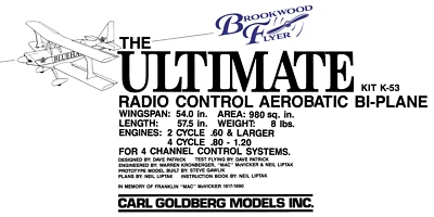 ULTIMATE Biplane Kit PLAN + PARTS PATTERNS to Build Goldberg 54” RC Model Plane - Image 1 of 4