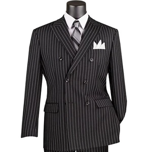 VINCI Men's Pinstripe Double-Breasted 6-Button Suit - 38S-62L, 8 Colors - NEW - Picture 1 of 32