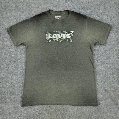 Levi's Shirt Men's Medium Gray Floral Logo Graphic Tee Short Sleeve Crew Neck - Image 1 of 4