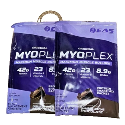 2X EAS Original MYOPLEX Maximum Muscle Builder Chocolate Samples - Image 1 of 3