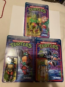 Teenage Mutant Ninja Turtles Super 7 Bundle x 3 Napoleon,Space Raph,Samurai Leo - Picture 1 of 8