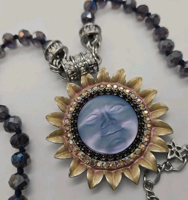 Kirks Folly 向日葵月亮吊坠项链磁性增强剂 2 件 银色 — 第 1/4 张图片