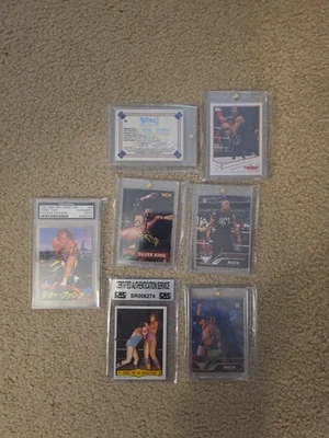 ¡7 TARJETAS DE LUCHA FIRMADAS! TERRY FUNK, REINADOS ROMANOS, SR. PERFECTO, FABULOSO MOOLAH Foto 1 de 4