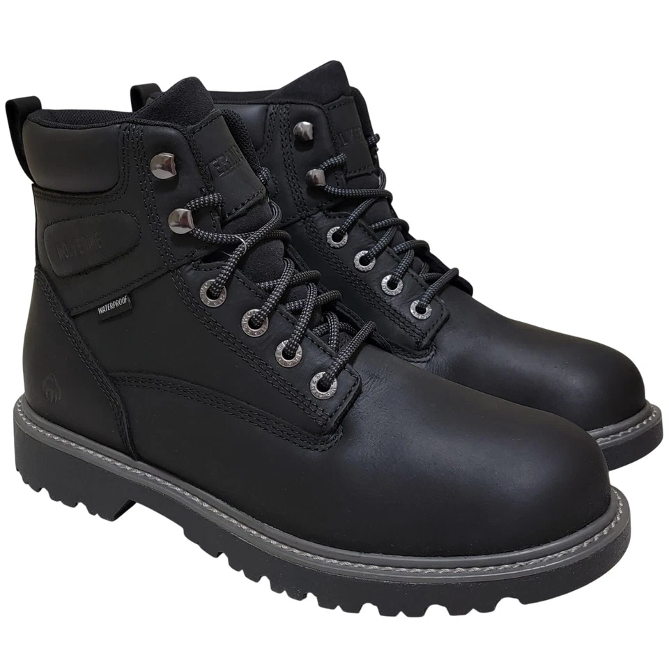 Wolverine Men's 6" Work Soft Toe Waterproof BOOTS Floorhand Black W10691 10