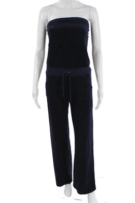 Juicy Couture Women Dark Blue Strapless Square Neck Jumpsuit Size S - Image 1 of 4