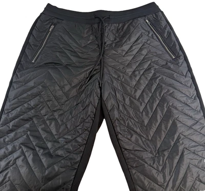 Athleta Solstice Joggers Quilted Pants Black Zip Pockets Women's 12 Petite - Image 1 of 4