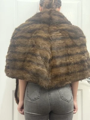 Emba Pastel Natural Marrón Visón Estola Envoltura Piel Real De Colección “Calidad Real”   Foto 1 de 4